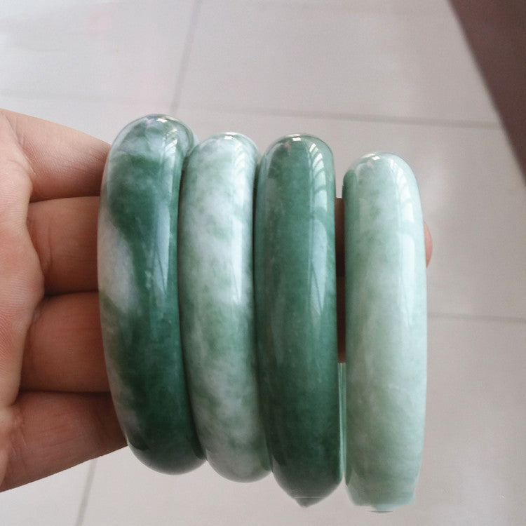 Premium Natural Jadeite Bangle Bracelet | A-Class Imperial Green Jade | Handcrafted Zen Aesthetics Jewelry