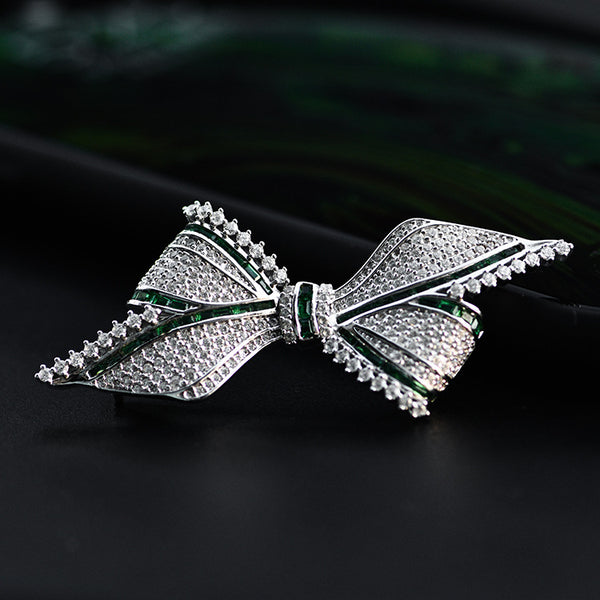 Luxury Personalized Bow Brooch with Simulated Birthstones – 2024 Coquette Trend Statement Piece for Women