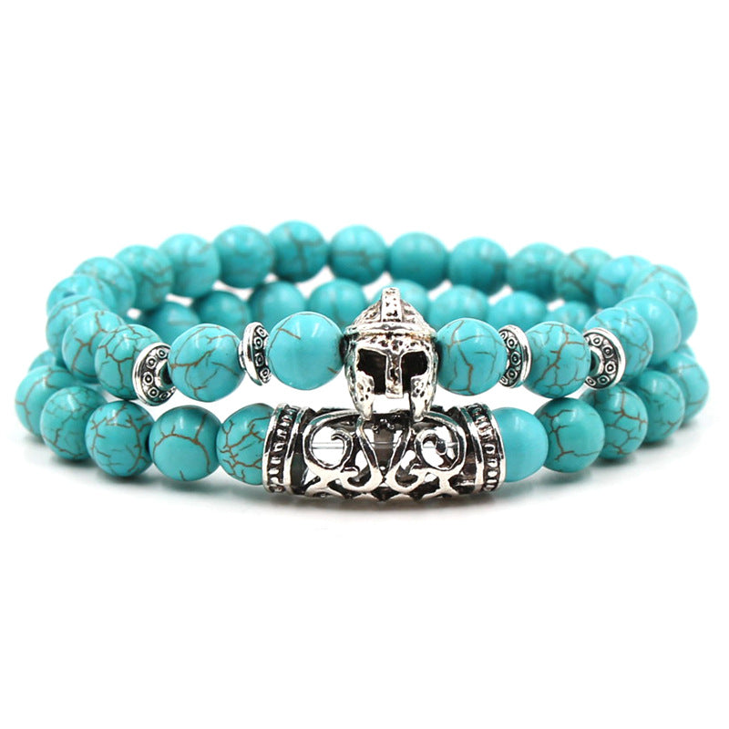 Turquoise Buddha Bead Elastic Bracelet — Sacred Stone Ritual Wear for Mindful Living
