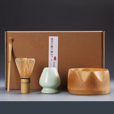 Authentic Japanese Tea Ceremony Set with Handcrafted Matcha Pot, Bamboo Whisk & Ceremonial Accessories