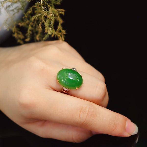 Hetian Jade Cupronickel Inlay Ring — Subtle Eastern Elegance for Quiet Rituals