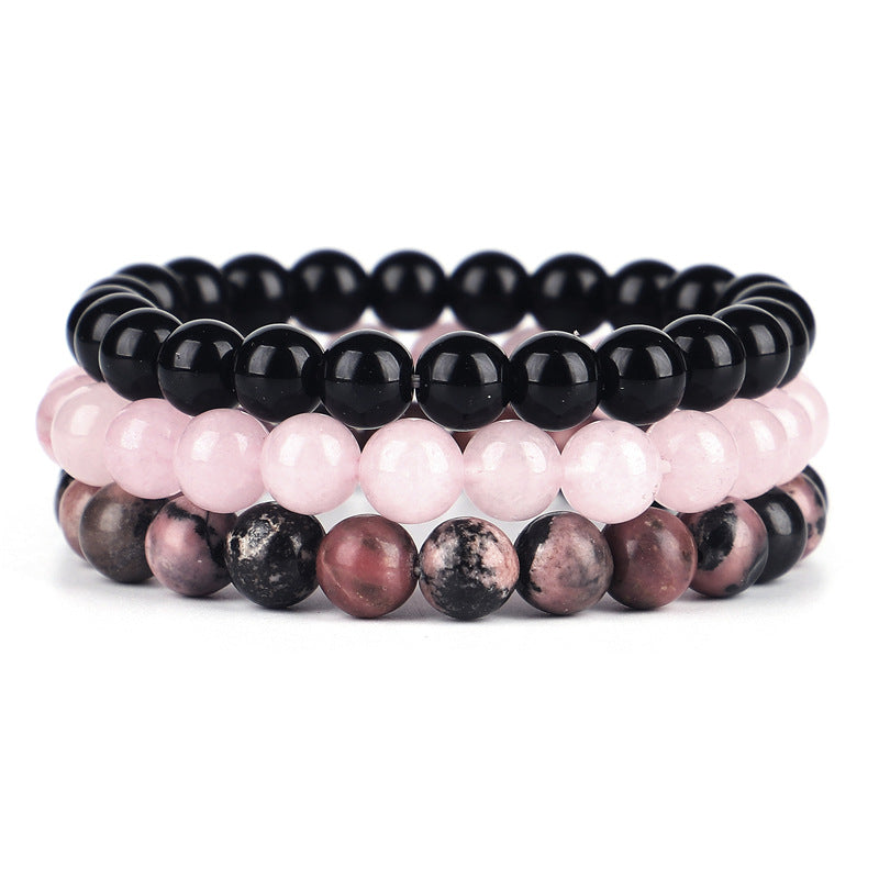 Zen Garden Triple-Layer Natural Stone Elastic Bracelet | Artisan Beaded Wrap Bracelet for Women