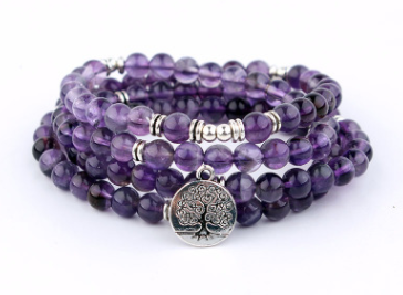 Zen Lotus Life Tree 108 Natural Stone Rosary Bracelet | Multi-Wear Mala Necklace Anklet for Meditation Yoga Spiritual Accessories