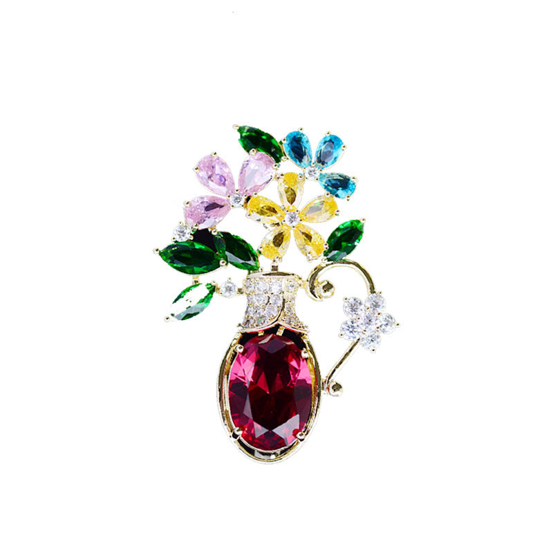 Elegant Creative Personality Vase Brooch for Women - Statement Jewelry Piece