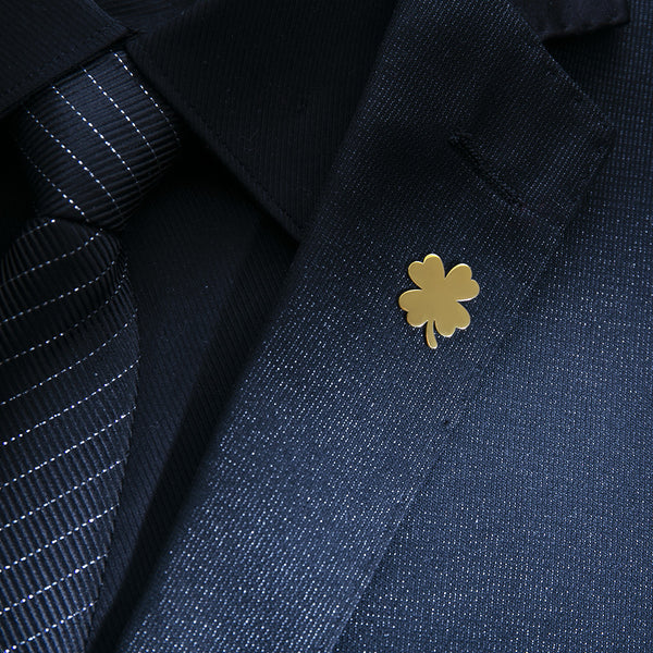 Elegant Four-Leaf Clover Metal Brooch for Men and Women - Luxury Evening Wear Accent