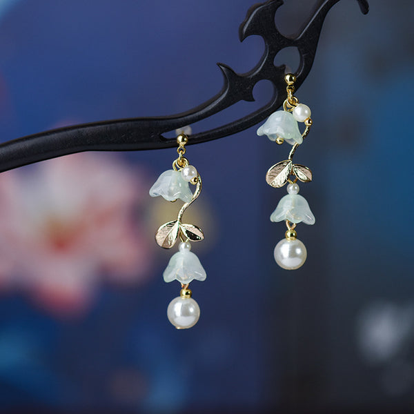 Linglan Ancient Style Tassel Earrings - Handcrafted Chinese Style Drop Earrings