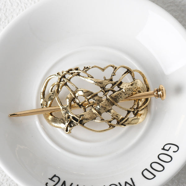 Vintage Oriental Metal Hairpin Headdress | Traditional Bridal Accessories for Women | Handcrafted Heirloom Piece