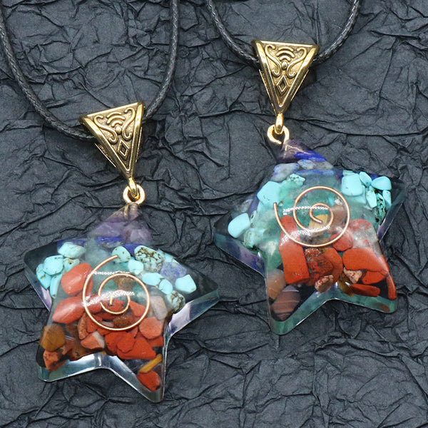 Silk & Sage | Celestial Harmony Crystal Chakra Pendant | Natural Stone Necklace for Yoga & Meditation