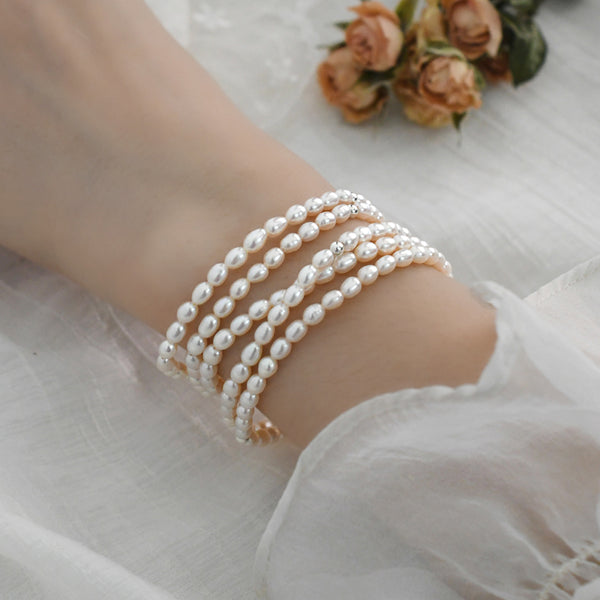 Elegant Pearl Elastic Bracelet for Women | Handcrafted Eastern-Inspired Jewelry