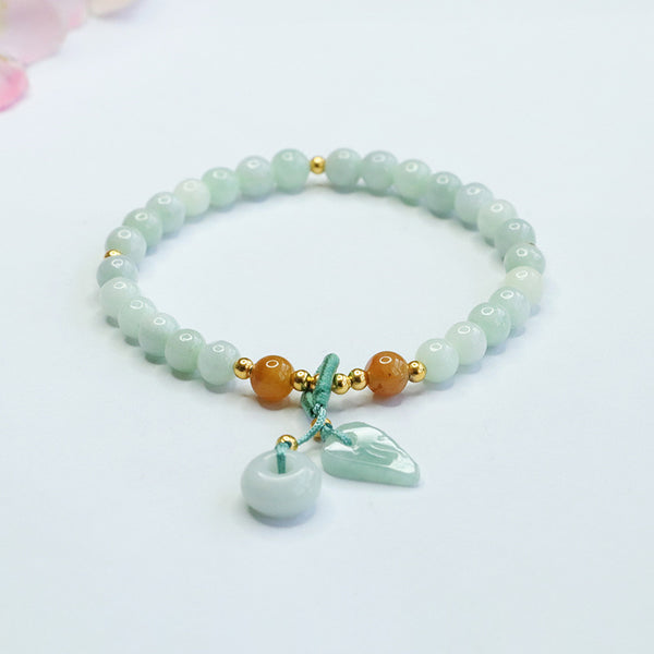 Handcrafted Natural A Cargo Jade Safeness Ring & Bracelet Set | Zen Meditation Accessory | Authentic Green Jade Jewelry | Artisan Crafted 2026 Collection
