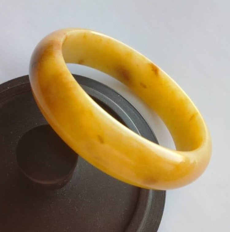 Xinjiang Gobi Gold Silky Jade Bracelet | Premium Yadan Jade Meditation Jewelry | Handcrafted Zen Tea Ceremony Accessory | Luxury Spiritual Gift