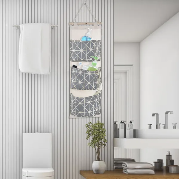 Wall-Mounted Waterproof Storage Bag with 3-Pocket Design – Elegant, Space-Saving Closet Organizer for Modern Living