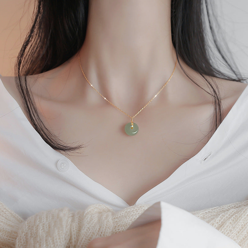 Peace Buckle Hetian Jade Earrings Women | Authentic Natural Hetian Nephrite Gold Earrings | Zen Meditation Tea Ceremony Jewelry 2026