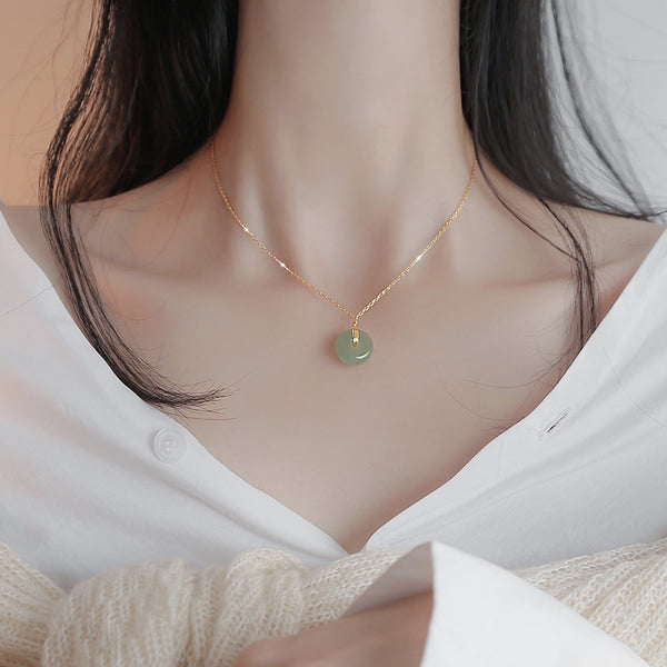 Peace Buckle Hetian Jade Earrings Women | Authentic Natural Hetian Nephrite Gold Earrings | Zen Meditation Tea Ceremony Jewelry 2026