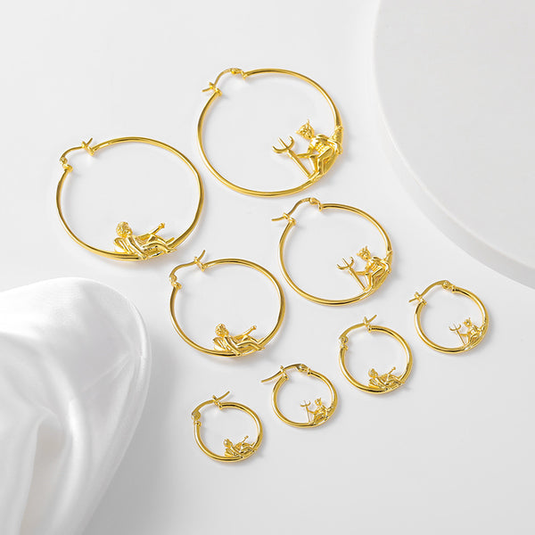 S925 Sterling Silver Angel & Devil Hoop Earrings for Women – Edgy Fashion Jewelry