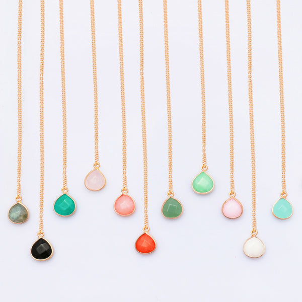Dyed Jade Water Drop Pendant Necklace — Serene Eastern Ritual Adornment