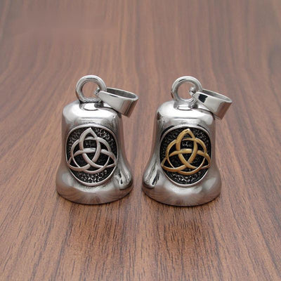 Elegant Stainless Steel Celtic Knot Bell Pendant – Timeless Symbol of Heritage and Protection