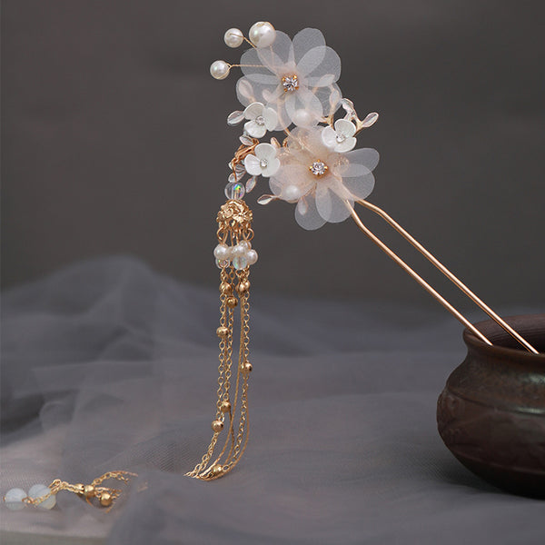 Pearl Tassel Hairpin — Whispers of Eastern Elegance for Quiet Mornings