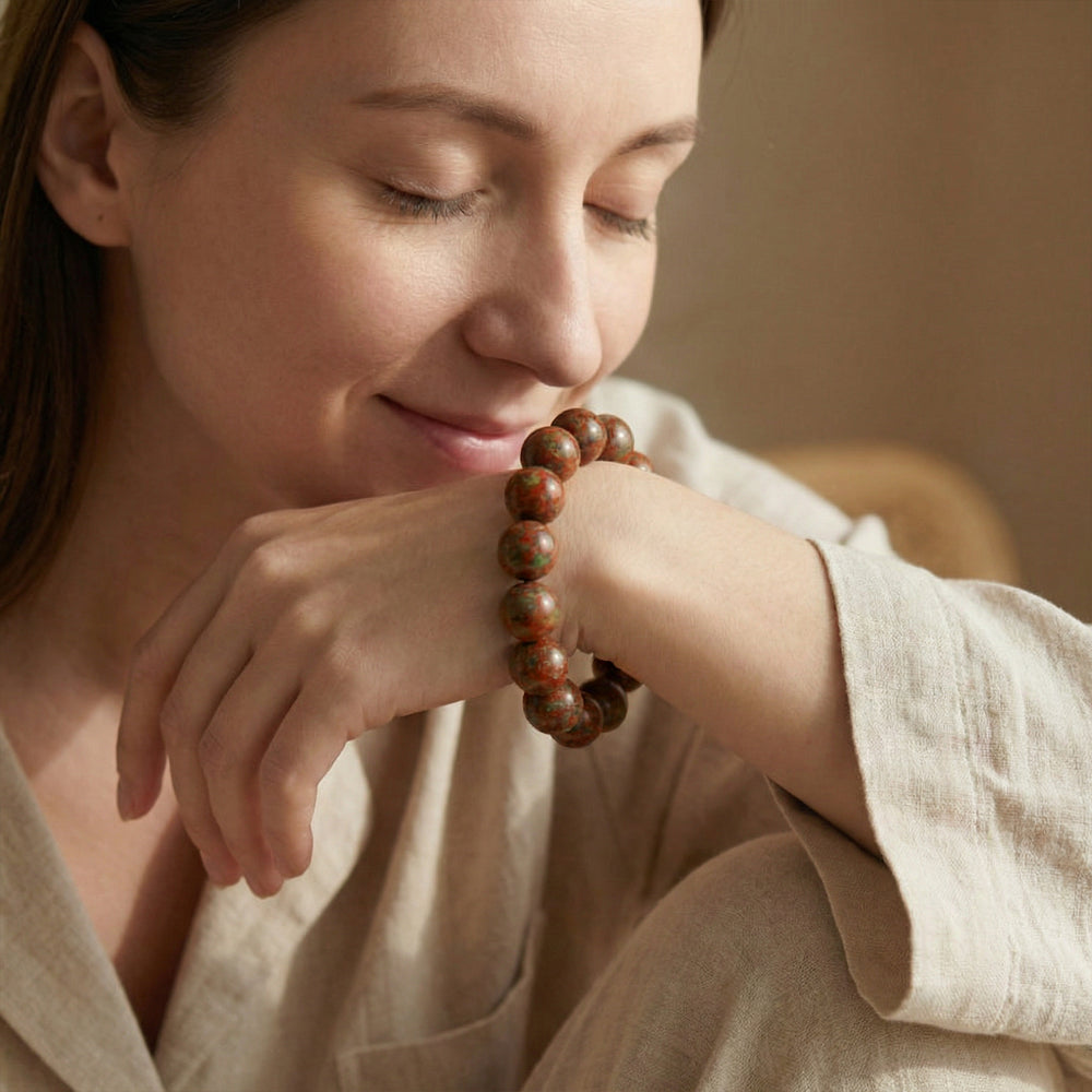 Elegant Traditional Chinese Medicine Jade Bead Bracelet for Harmony & Wellness — Artisan Crafted