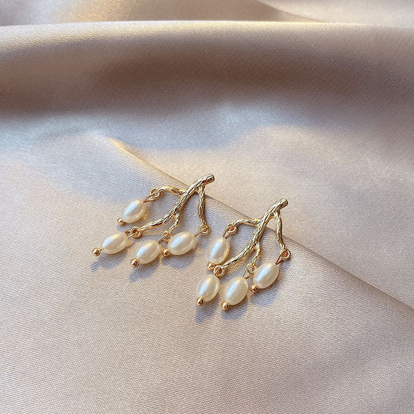 Elegant Pearl Branch Earrings for Women - Timeless Luxury Jewelry