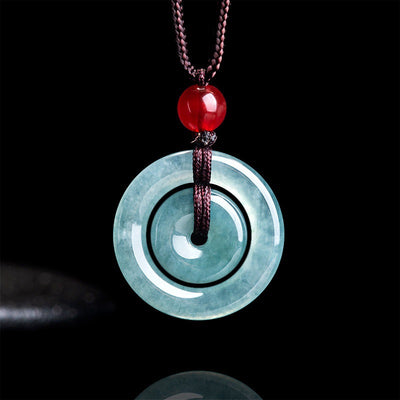 Jade Blue Water Peace Buckle Pendant — Serene Eastern Talisman for Quiet Moments