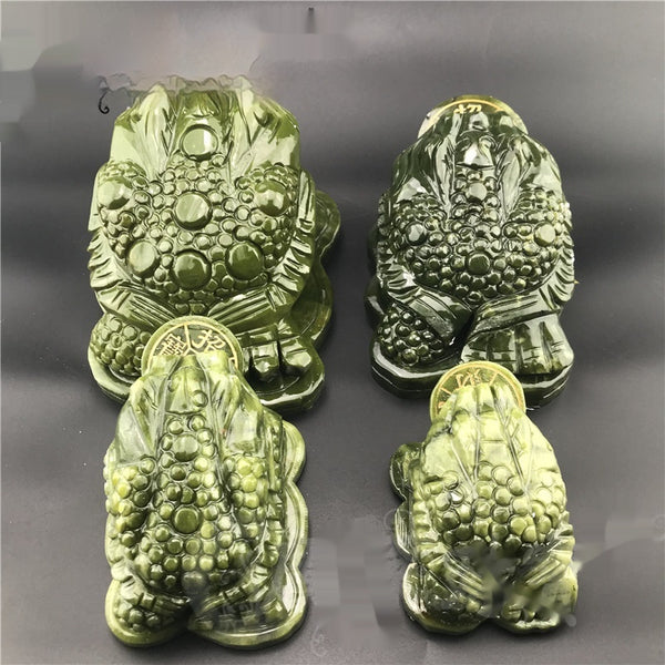 Golden Toad Jade Pendant | Hand-Carved South Jade Wealth Symbol for Meditation & Tea Ceremony Decor | Zen Home Accent | Gift for Her