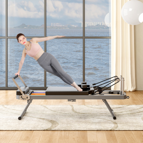 Premium Foldable Pilates Core Bed – Commercial-Grade Maternity & Studio Fitness Equipment, Elegant Black Design