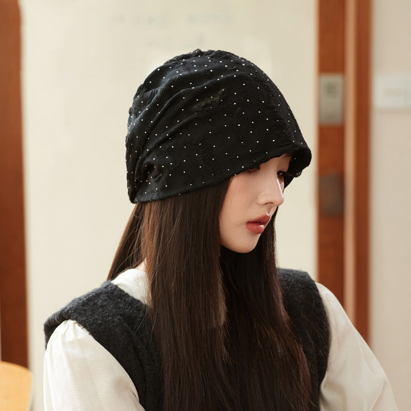 Elegant Korean-Style Ripped Pile Hat for Children - Autumn/Winter Fashion Accessory Designed to Slim the Face