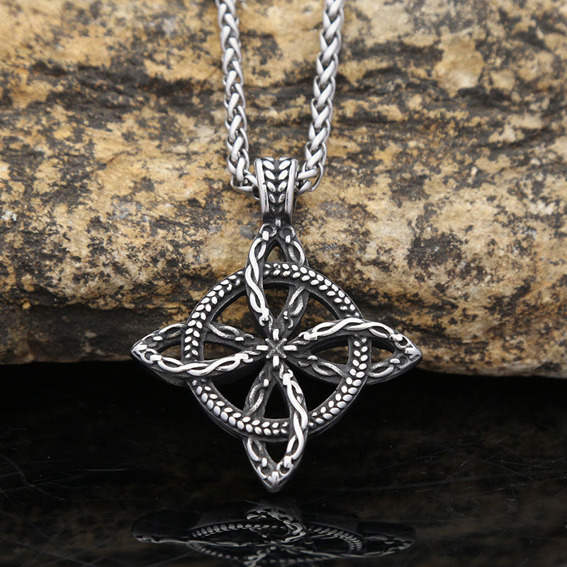 Elegant Stainless Steel Eternal Knot Pendant Necklace – Timeless Symbol of Endless Love