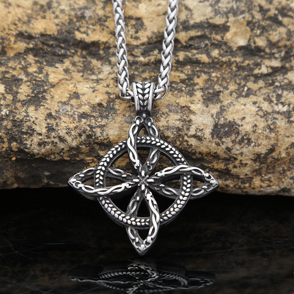Elegant Stainless Steel Eternal Knot Pendant Necklace – Timeless Symbol of Endless Love