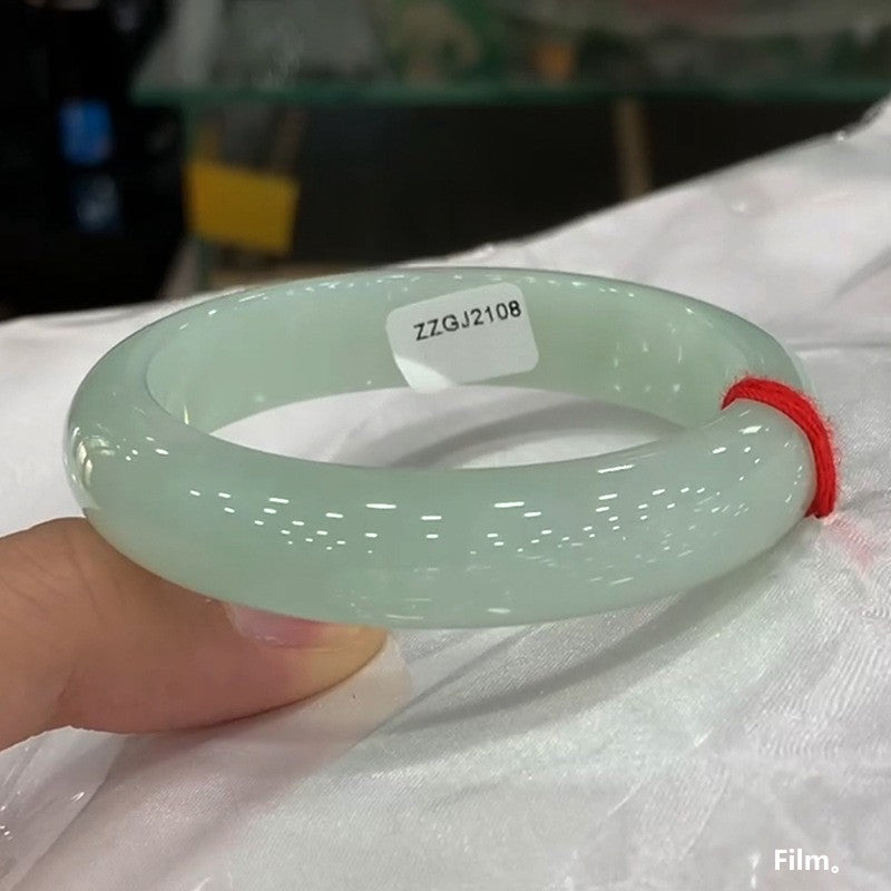 Natural Jadeite Bracelet | Handcrafted Eastern Zen Meditation Jewelry | Premium Mine Timber Jade Bangle