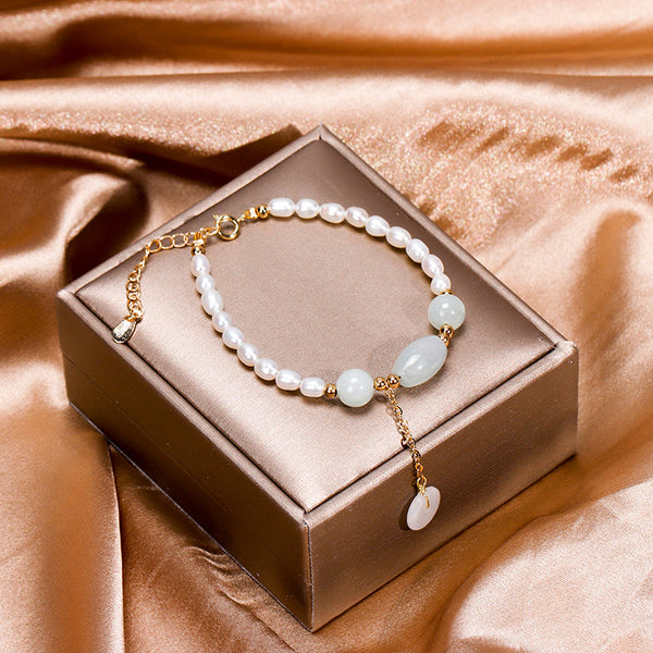 Irregular Pearl Jade Bracelet | Artisan Women's Jewelry - Eastern Zen Aesthetic 2026