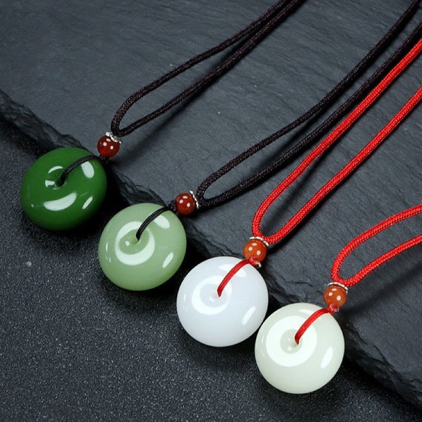 Jade Peace Buckle Couple Pendant — Sacred Symbol of Unity in Quiet Modern Living