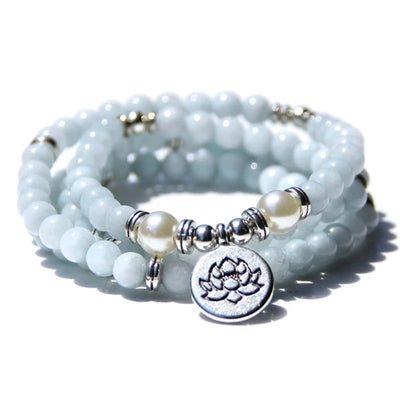 Tiger's Eye 108 Beads Lotus Bracelet & Necklace Set – Handcrafted Buddhist Mala with Earth-Energy Stone for Mindful Elegance