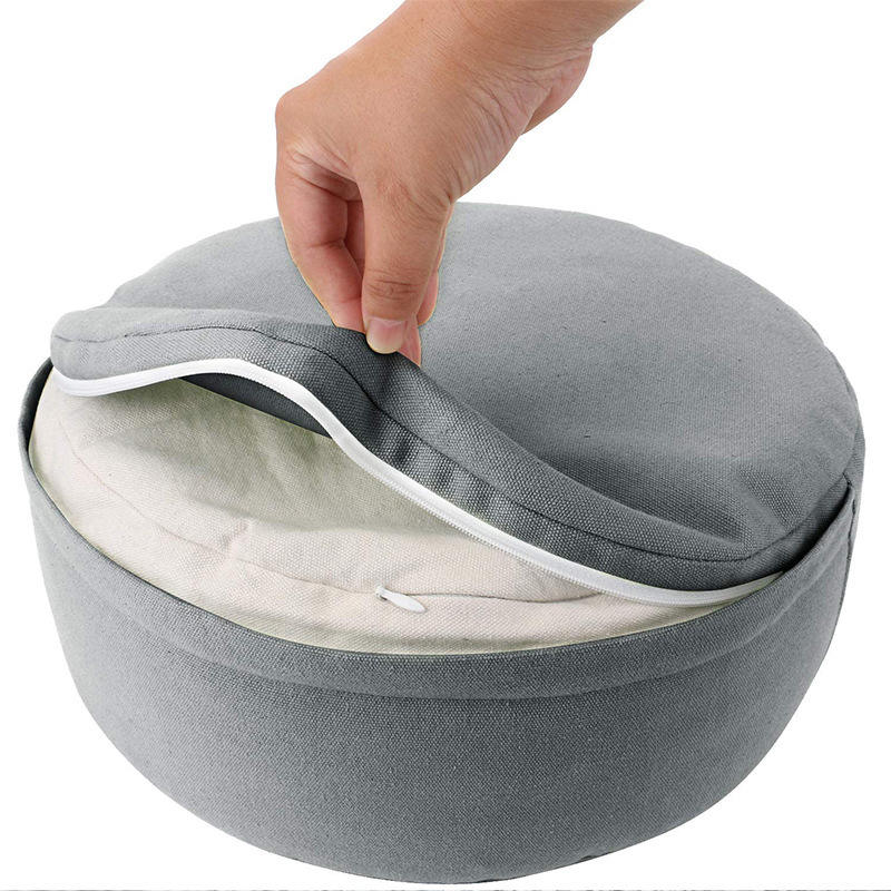 Organic Cotton Buckwheat Zafu Meditation Cushion - Handcrafted Wabi-Sabi Design for Mindful Living