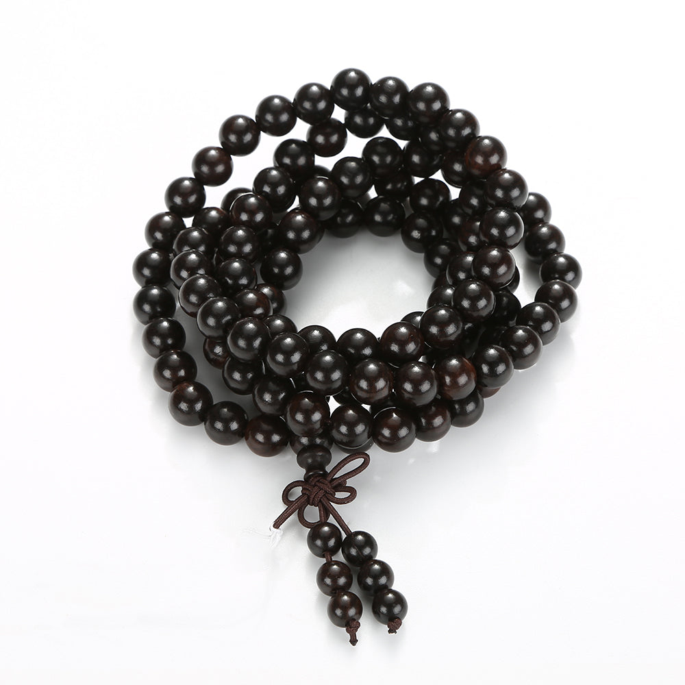 108 Mala Bead Bracelet — Bodhi & Sandalwood for Meditation