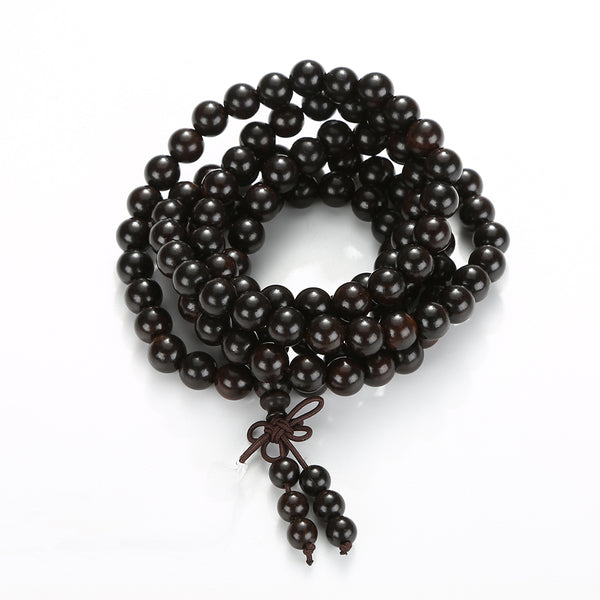 Bodhi & Sandalwood 108 Mala Bracelet | Natural Wooden Prayer Beads for Mindfulness & Meditation