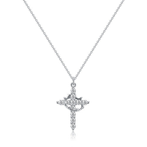 Luxury Rotatable Cross Necklace with Full Diamond Crown – Fashion Jewelry for Women