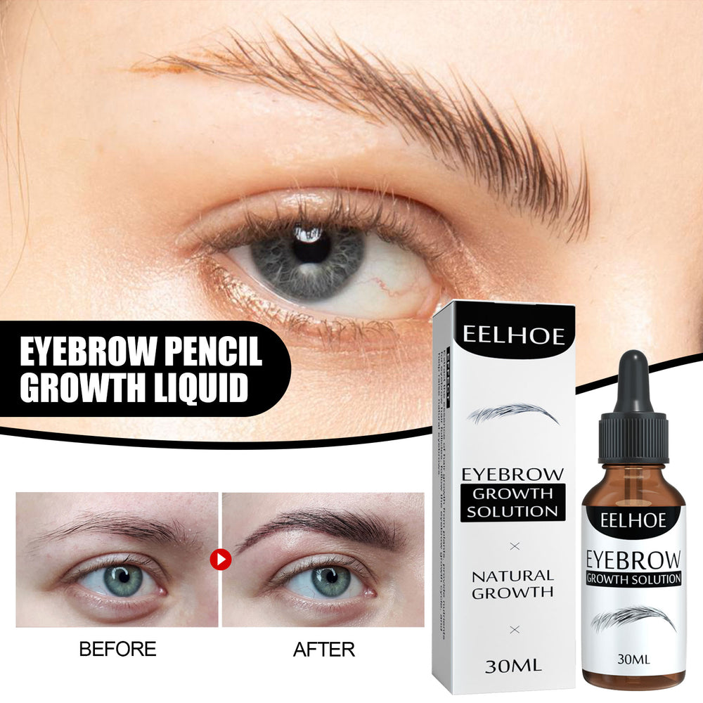 EELHOE Premium Eyebrow Liquid - Jet Black, Ultra-Dense Formula with Natural Essential Oils for Thickening & Repair, Gentle Moisturizing Care
