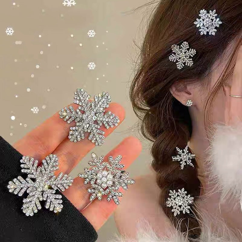 Snowflake Pearl Hair Clip — Ethereal Winter Ritual Accessory for Quiet Modern Living