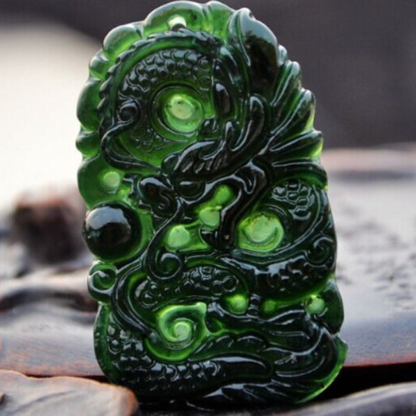 Dark Jade Dragon Pendant — Sacred Eastern Symbol for Quiet Strength