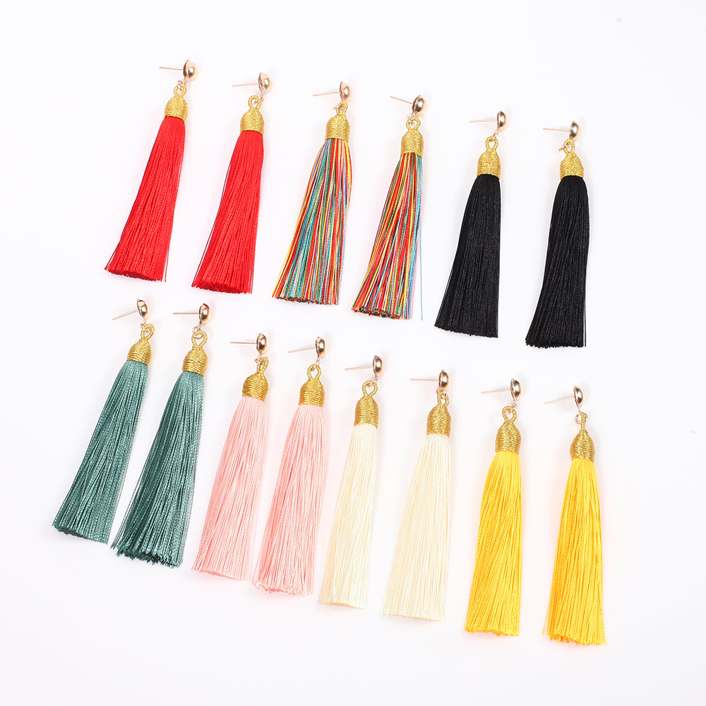 Chinese Ethnic Style Retro Tassel Earrings - Handcrafted Artisan Boho Statement Earrings