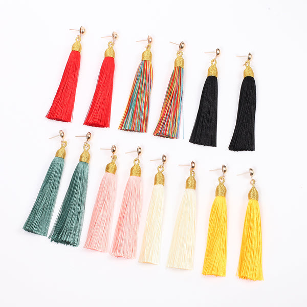 Chinese Ethnic Style Retro Tassel Earrings - Handcrafted Artisan Boho Statement Earrings
