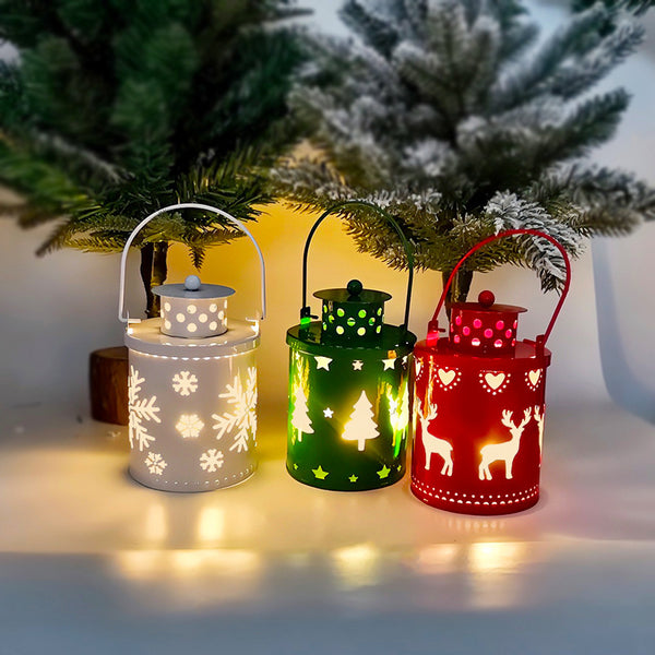 Nordic-Style LED Christmas Lanterns - Elegant Wind-Activated Candle Lights for Holiday Décor