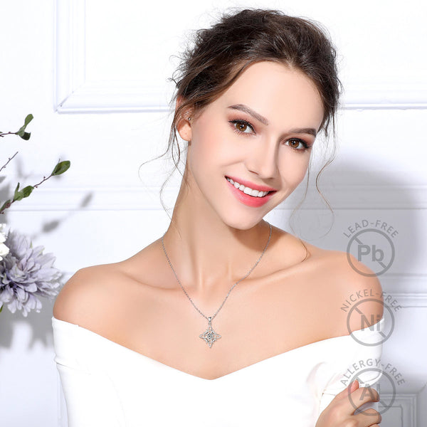 Elegant Square Celtic Knot Pendant Necklace - Timeless Symbol of Eternal Connection