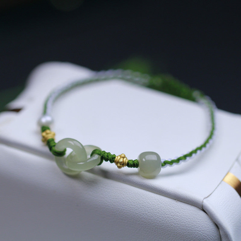 Hetian Jade Woven Bracelet — Serene Ritual Adornment for Quiet Moments