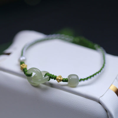 Hetian Jade Woven Bracelet — Serene Ritual Adornment for Quiet Moments