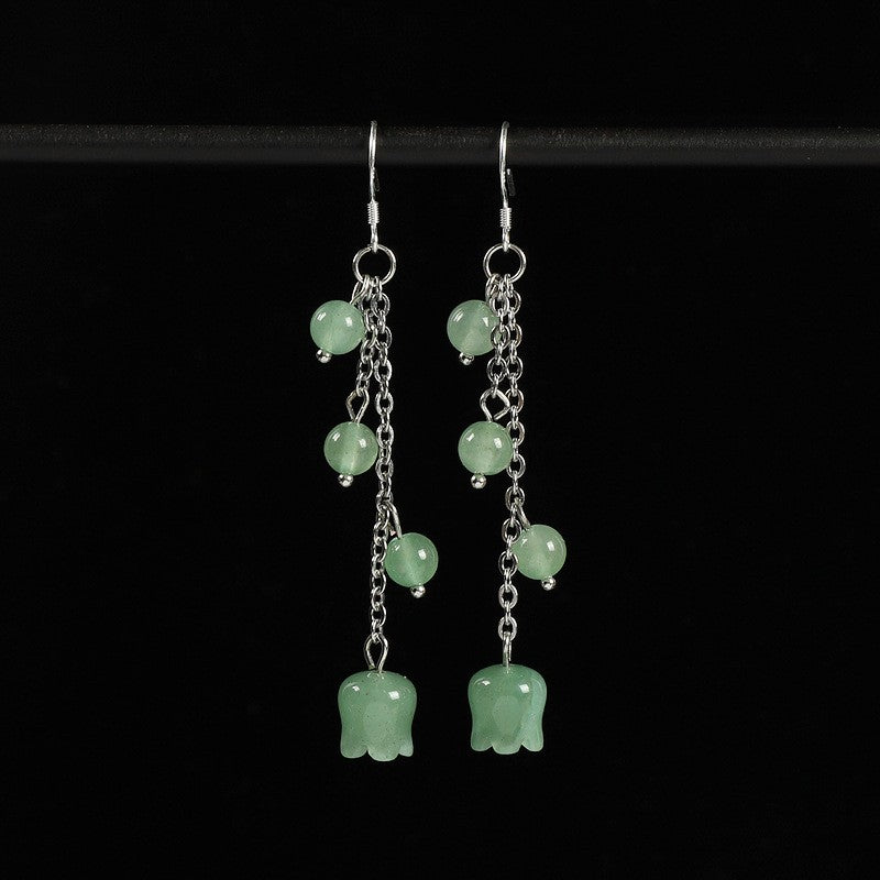 Song Dynasty Ancient Chinese Pearl Earrings | Traditional Oriental Zen Aesthetic Jade-Inspired Ear Jewelry