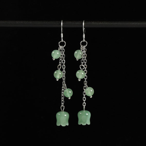 Song Dynasty Ancient Chinese Pearl Earrings | Traditional Oriental Zen Aesthetic Jade-Inspired Ear Jewelry
