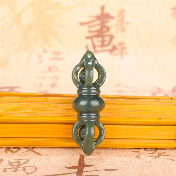 Handcrafted Hetian Jade Tibetan Singing Bowl | Zen Meditation Instrument with Oriental Aesthetics & Serene Scroll Background